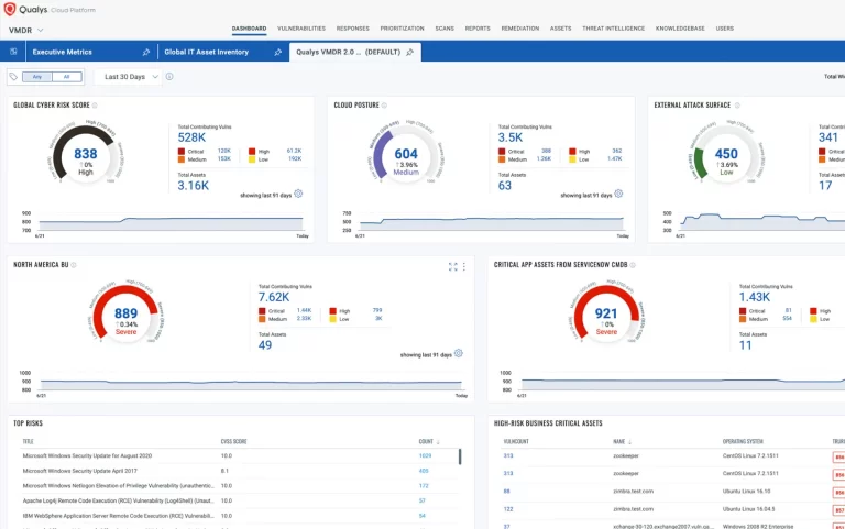 Screen capture of the TruRisk platform.